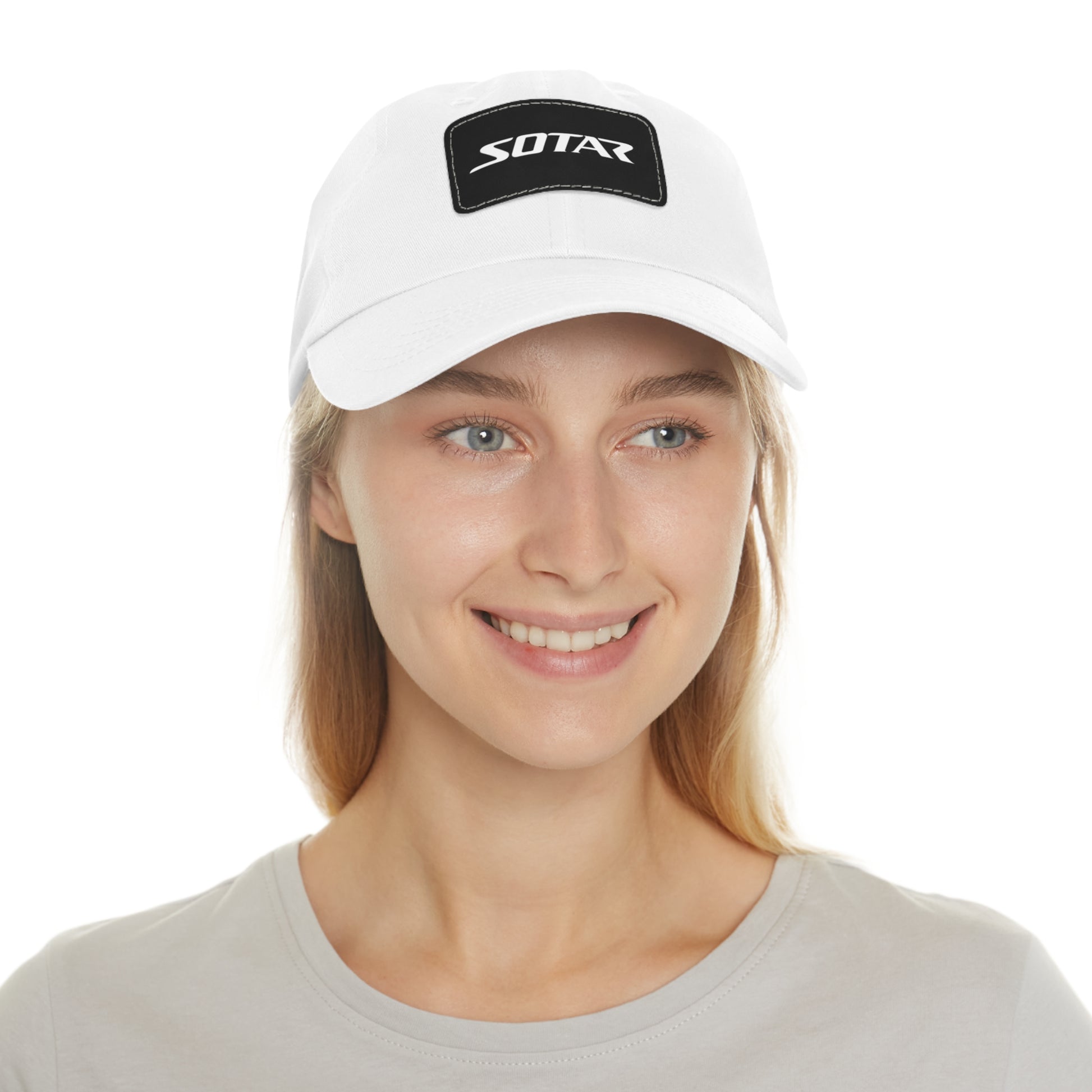 Dad Buckle Cap Hat - SOTAR White LOGO Leather Patch