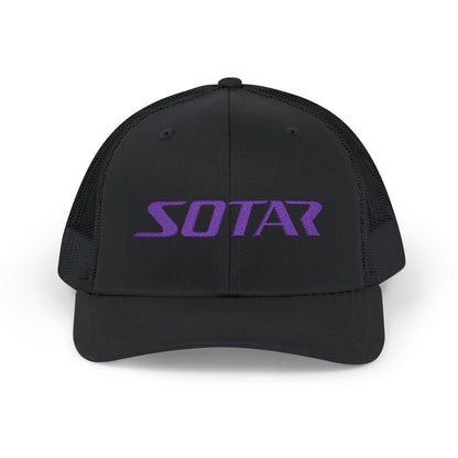 SOTAR Embroidered Purple Logo Snapback Trucker Cap Baseball Hat