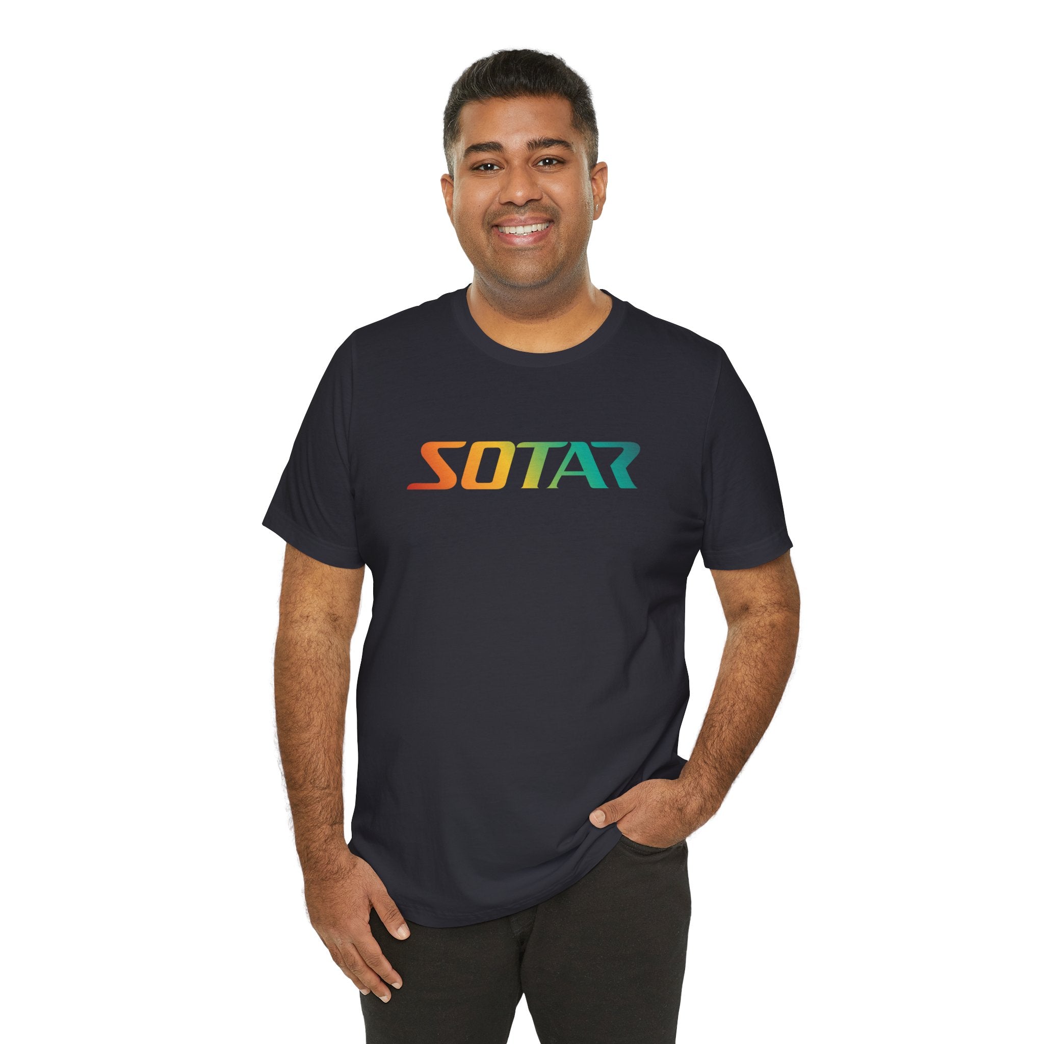 SOTAR Orange Green Gradient LOGO Graphic Tee - Unisex Casual T-Shirt, Everyday Outdoor