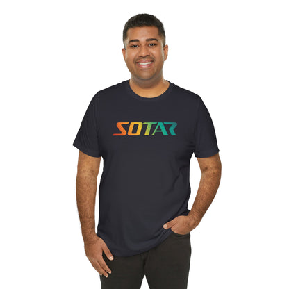 SOTAR Orange Green Gradient LOGO Graphic Tee - Unisex Casual T-Shirt, Everyday Outdoor