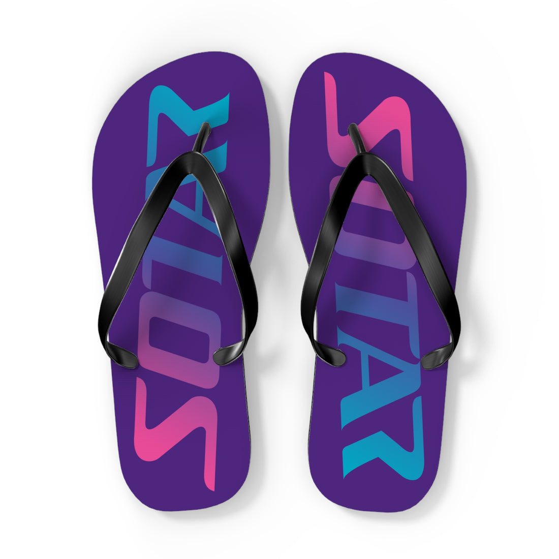 SOTAR Pink Teal Logo Purple Flip Flops Sandals Summer River Water Wear