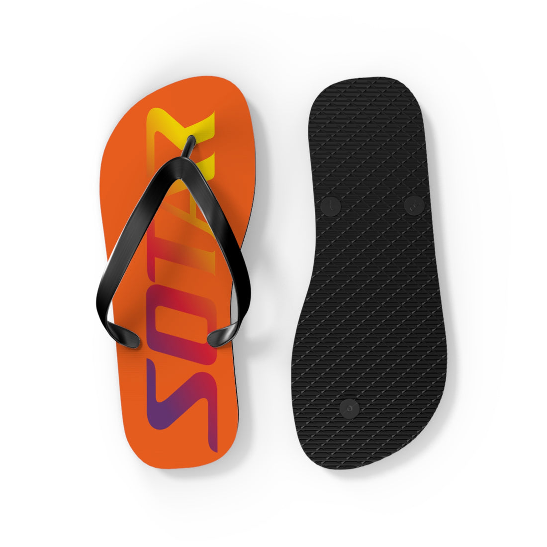 SOTAR Sunset Logo Orange Flip Flops Sandals Summer River Water Wear