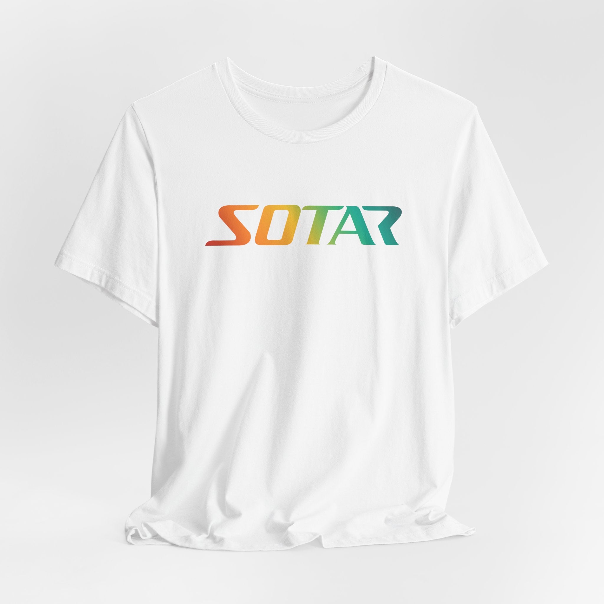 SOTAR Orange Green Gradient LOGO Graphic Tee - Unisex Casual T-Shirt, Everyday Outdoor