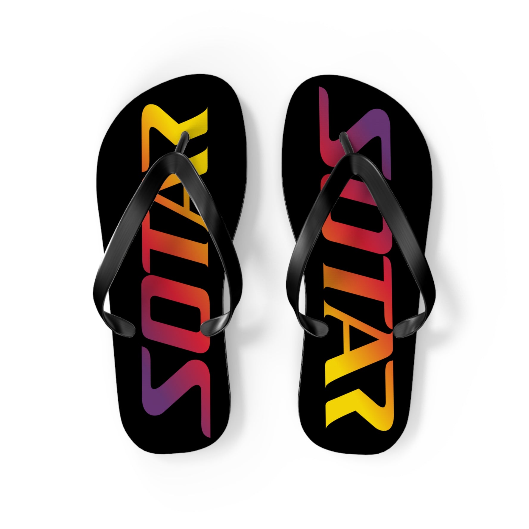 SOTAR Sunset Logo Black Flip Flops Sandals Summer River Water Wear