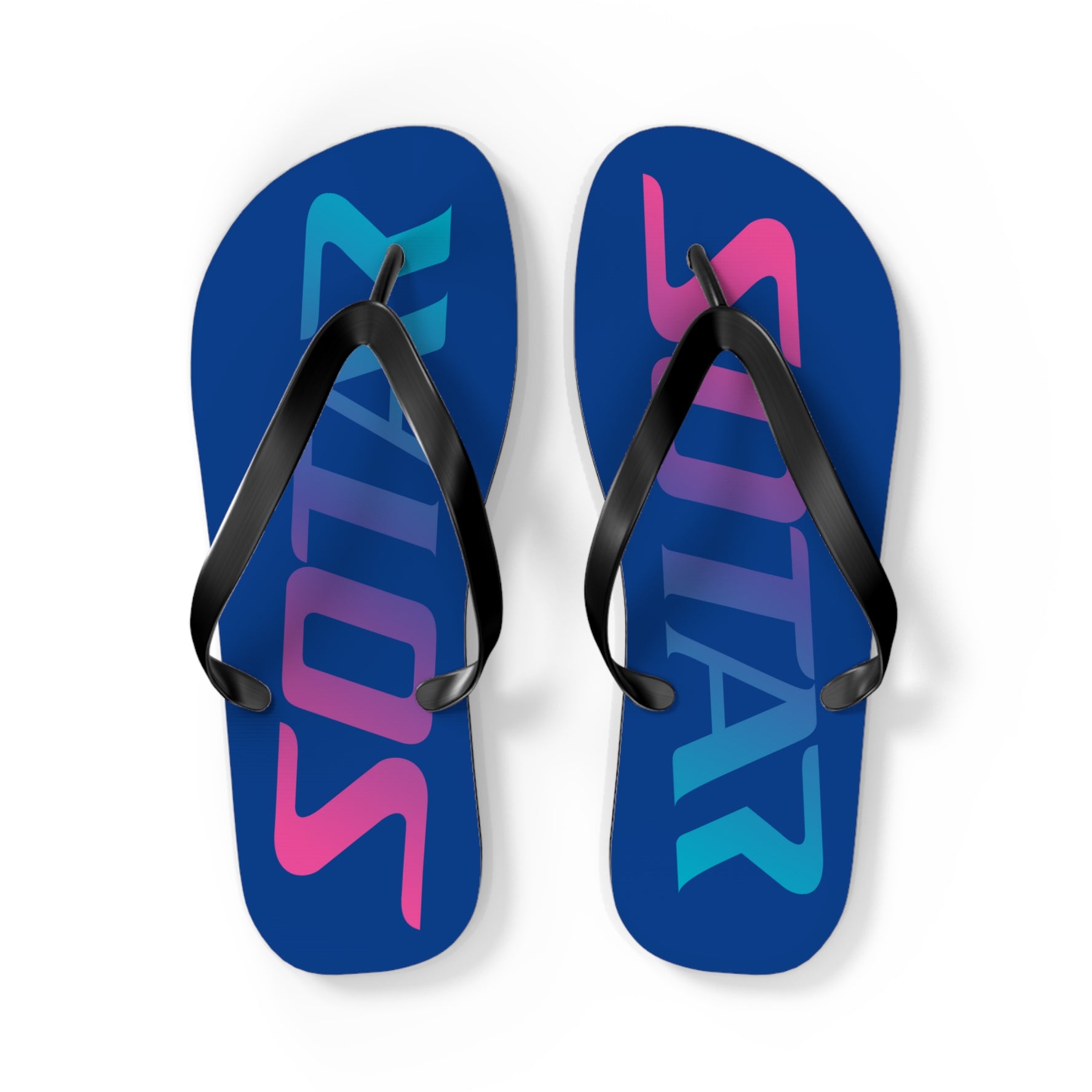 SOTAR Pink Teal Logo Blue Flip Flops Sandals Summer River Water Wear