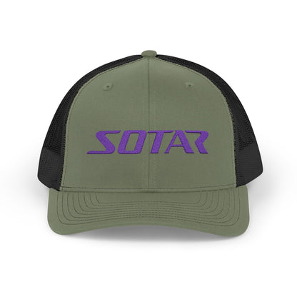 SOTAR Embroidered Purple Logo Snapback Trucker Cap Baseball Hat