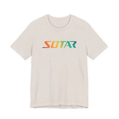 SOTAR Orange Green Gradient LOGO Graphic Tee - Unisex Casual T-Shirt, Everyday Outdoor