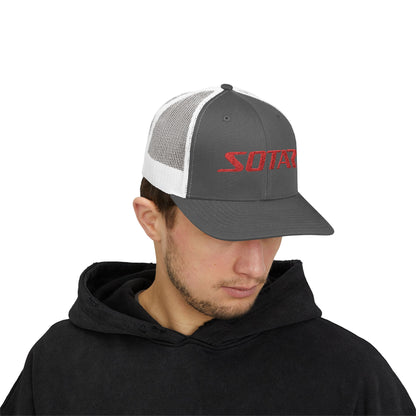 Snapback Trucker Cap -  Red Logo