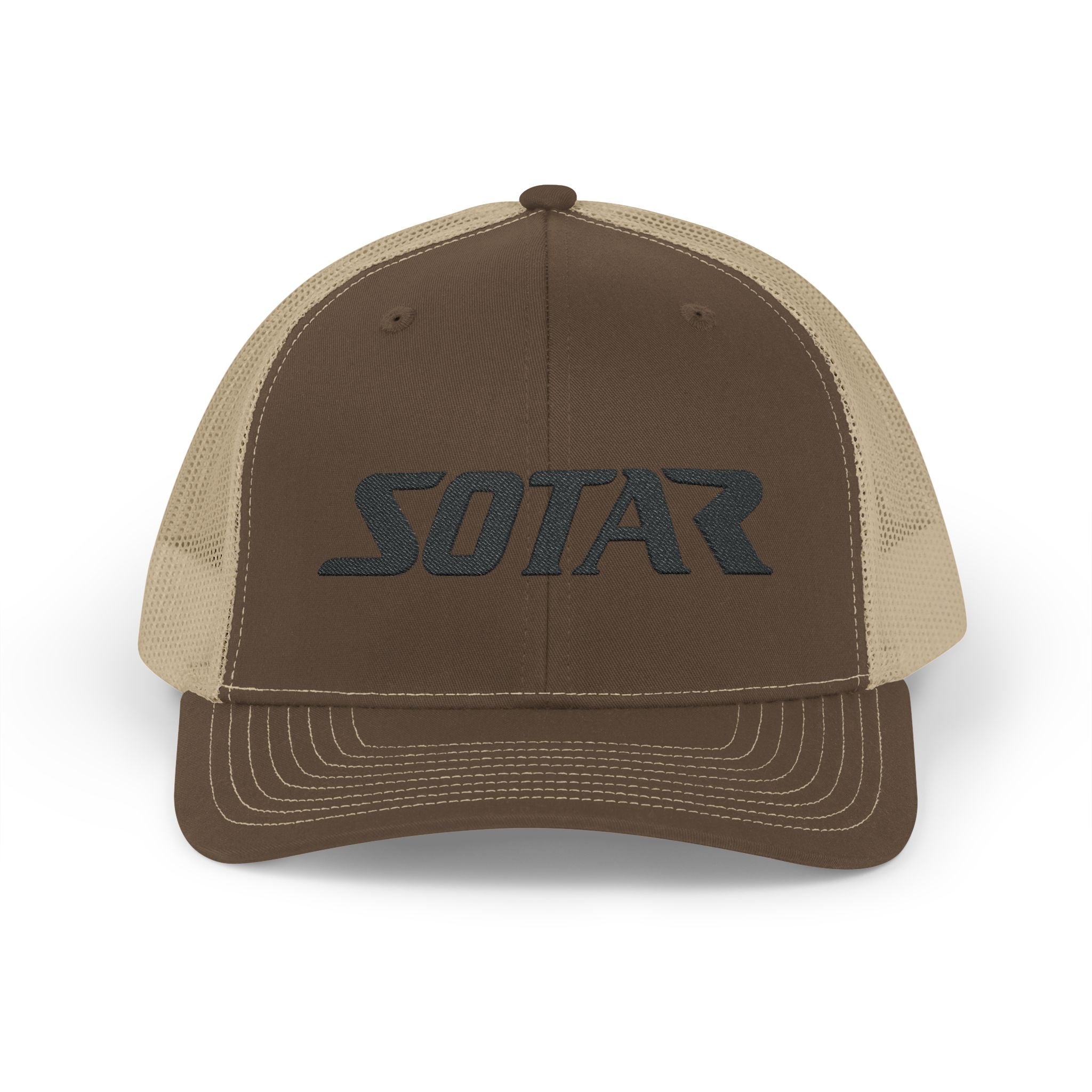 SOTAR Embroidered Black Logo Snapback Trucker Cap Baseball Hat