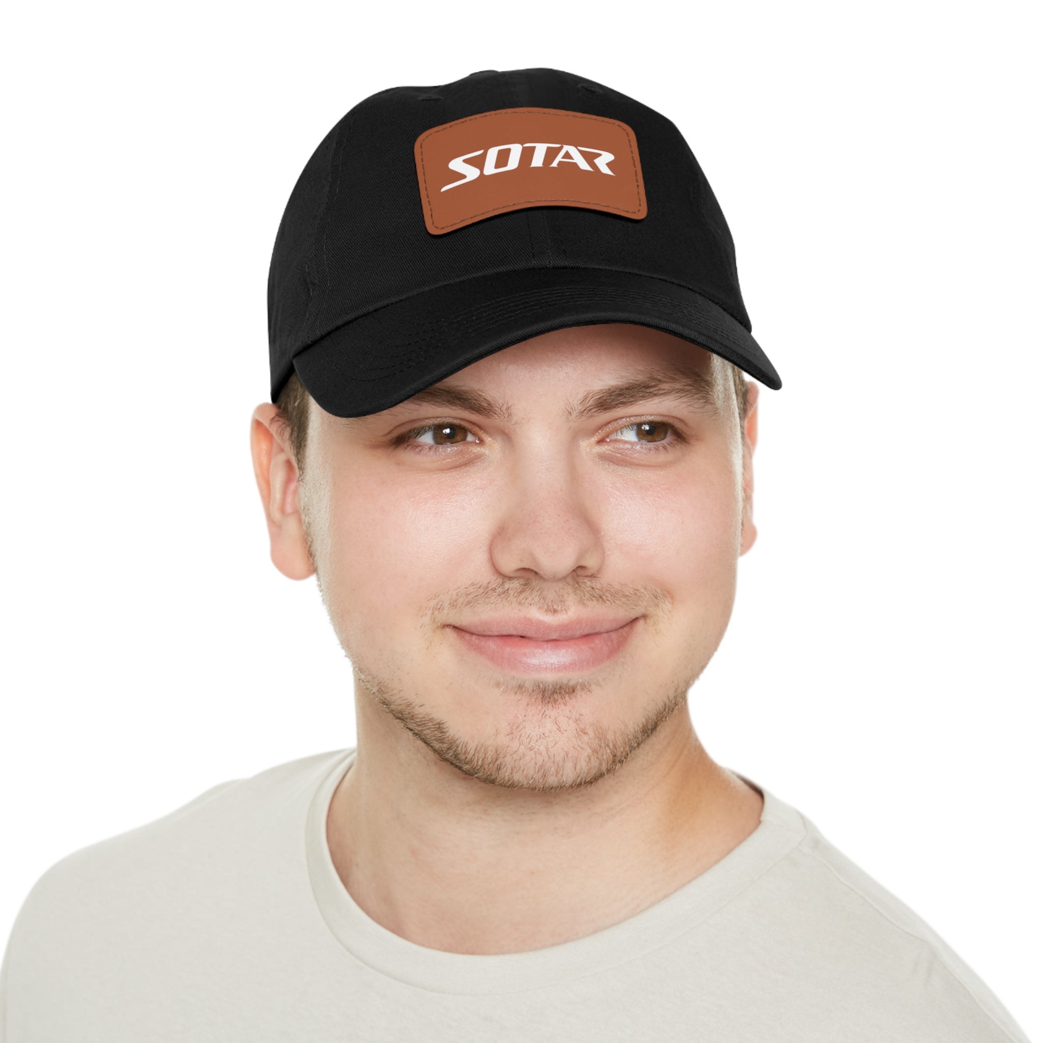Dad Buckle Cap Hat - SOTAR White LOGO Leather Patch