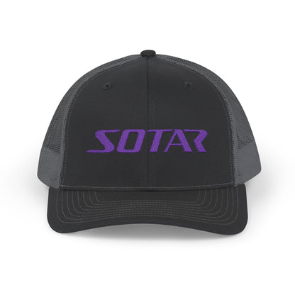 SOTAR Embroidered Purple Logo Snapback Trucker Cap Baseball Hat
