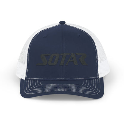 SOTAR Embroidered Black Logo Snapback Trucker Cap Baseball Hat