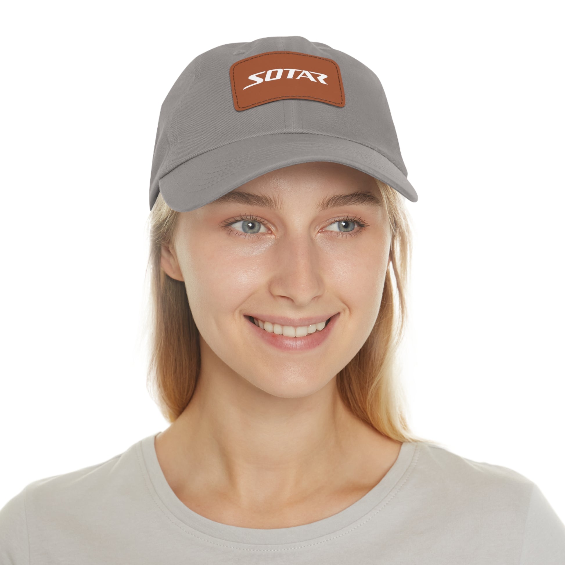Dad Buckle Cap Hat - SOTAR White LOGO Leather Patch