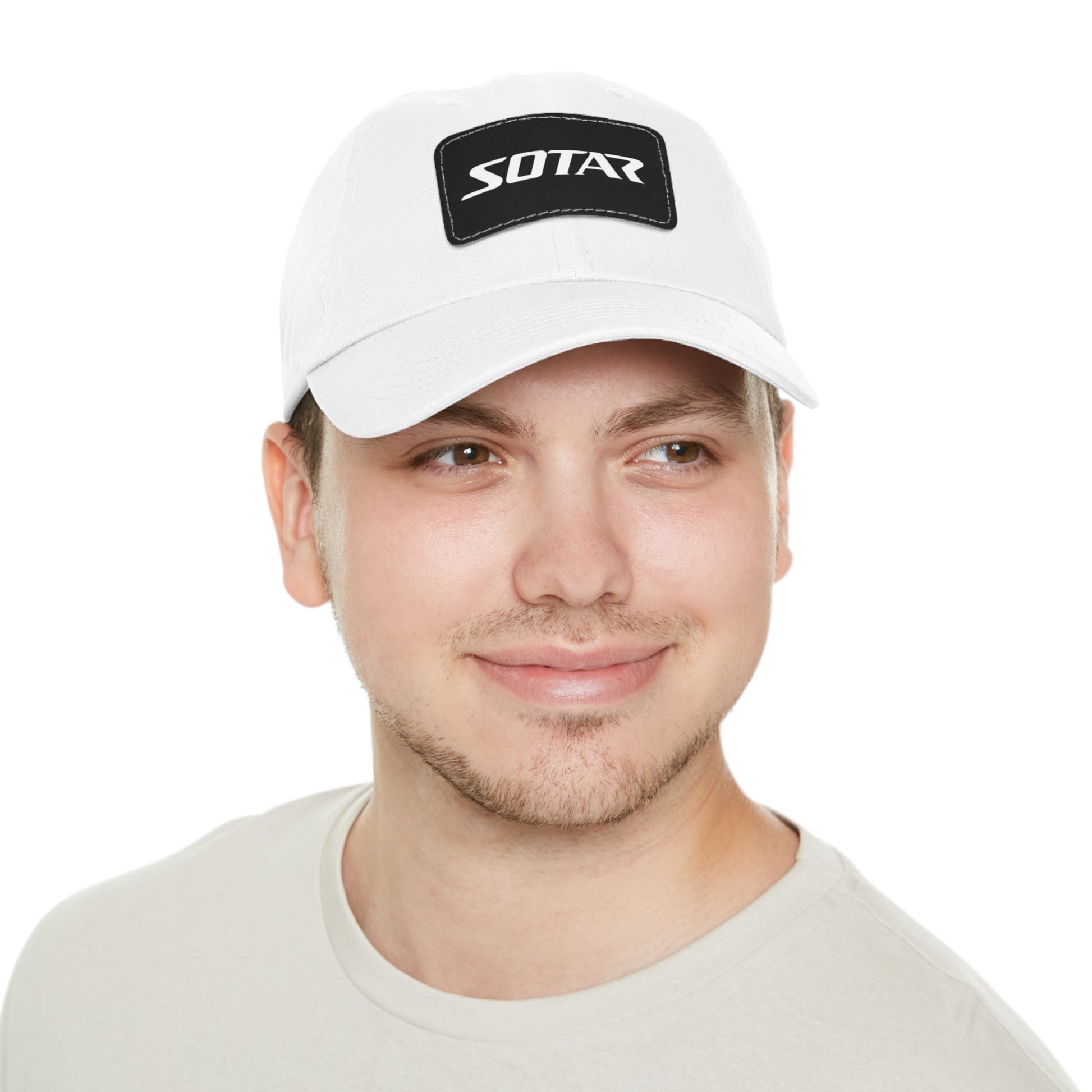 Dad Buckle Cap Hat - SOTAR White LOGO Leather Patch