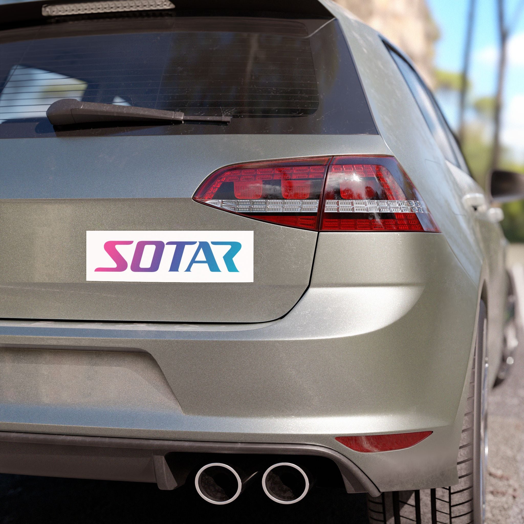 SOTAR Pink Teal Logo - Auto / Trailer Bumper Magnet White