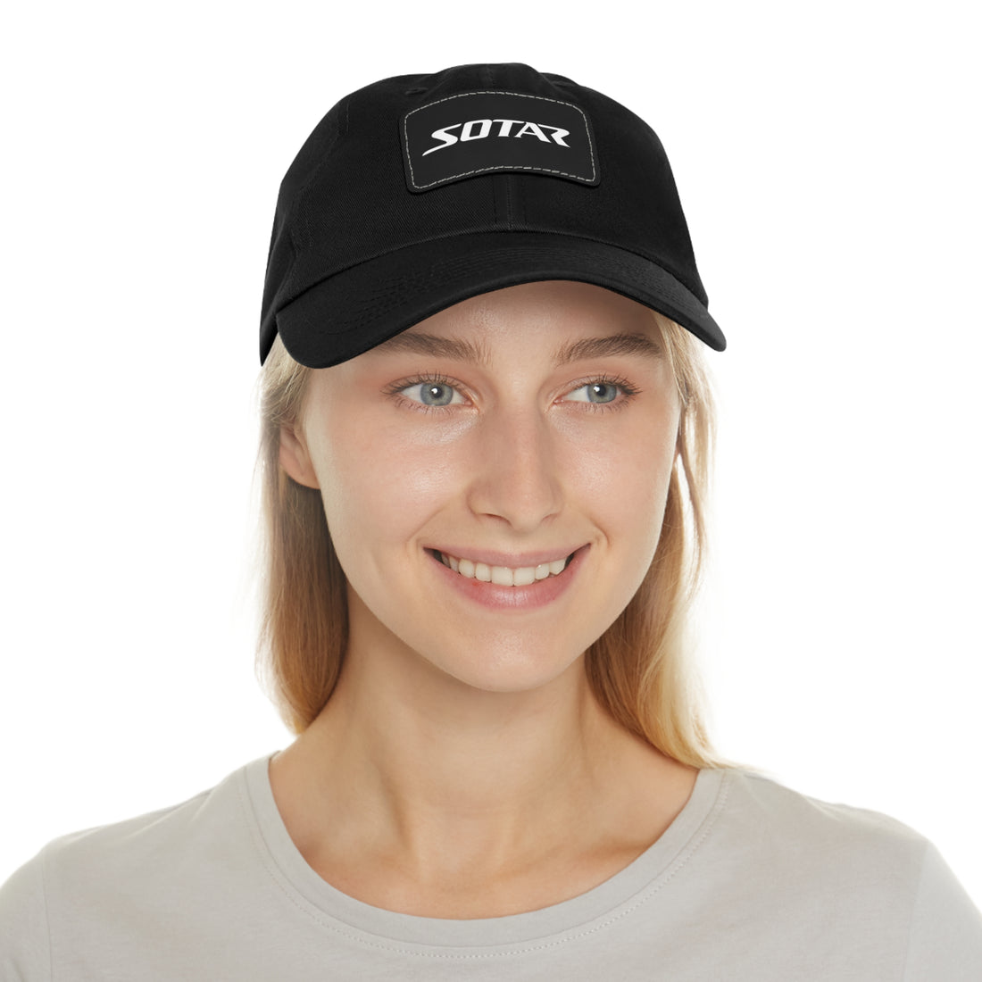 Dad Buckle Cap Hat - SOTAR White LOGO Leather Patch