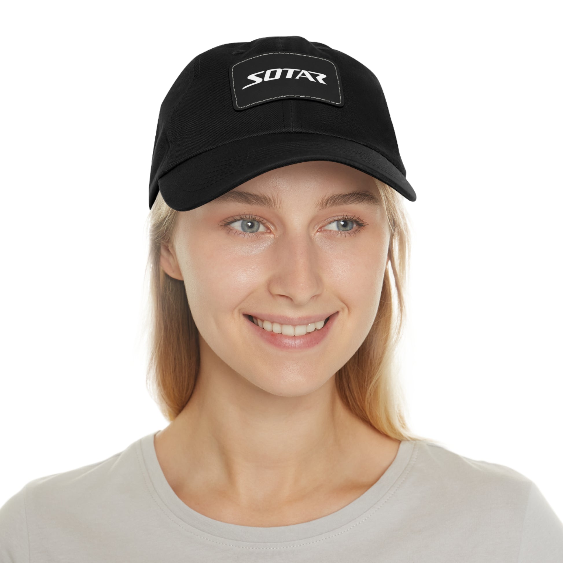 Dad Buckle Cap Hat - SOTAR White LOGO Leather Patch