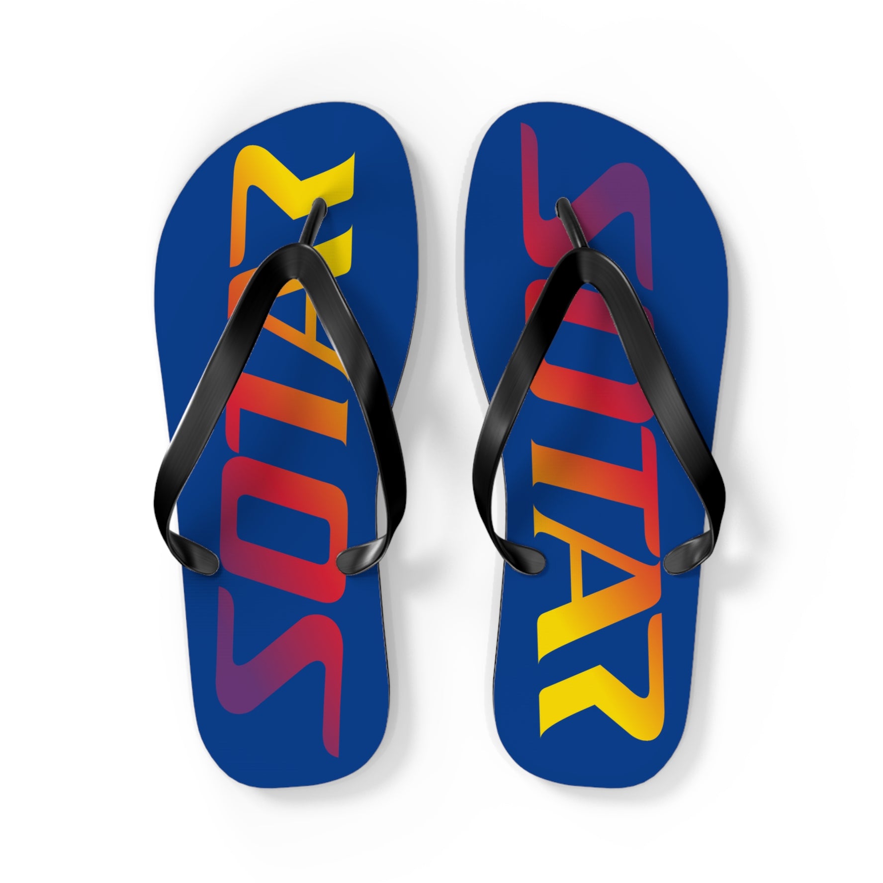 SOTAR Sunset Logo Blue Flip Flops Sandals Summer River Water Wear