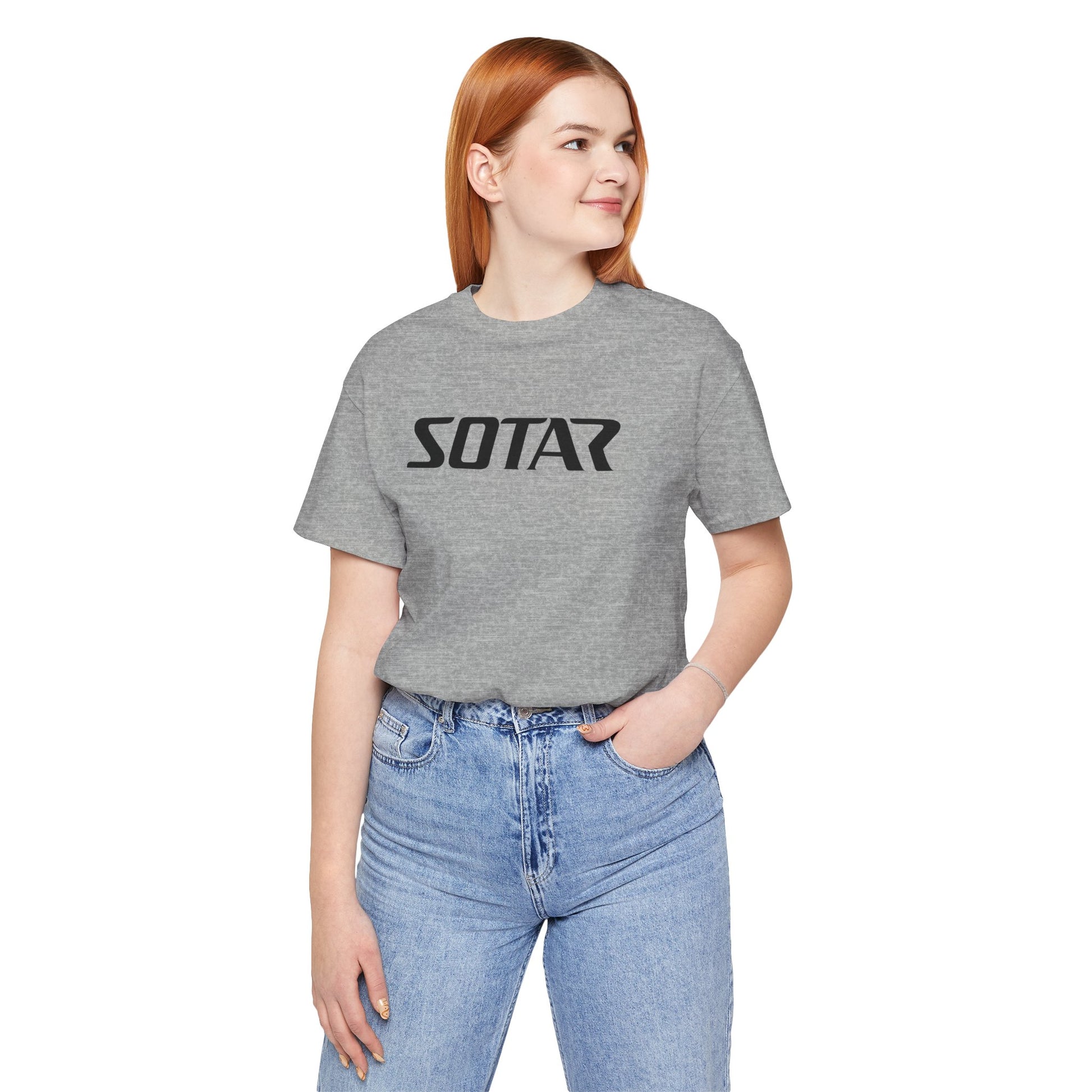 Black Simple SOTAR Jersey Short Sleeve Tee Shirt