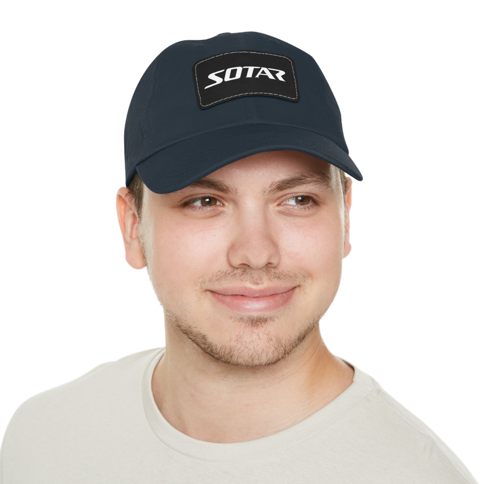 Dad Buckle Cap Hat - SOTAR White LOGO Leather Patch
