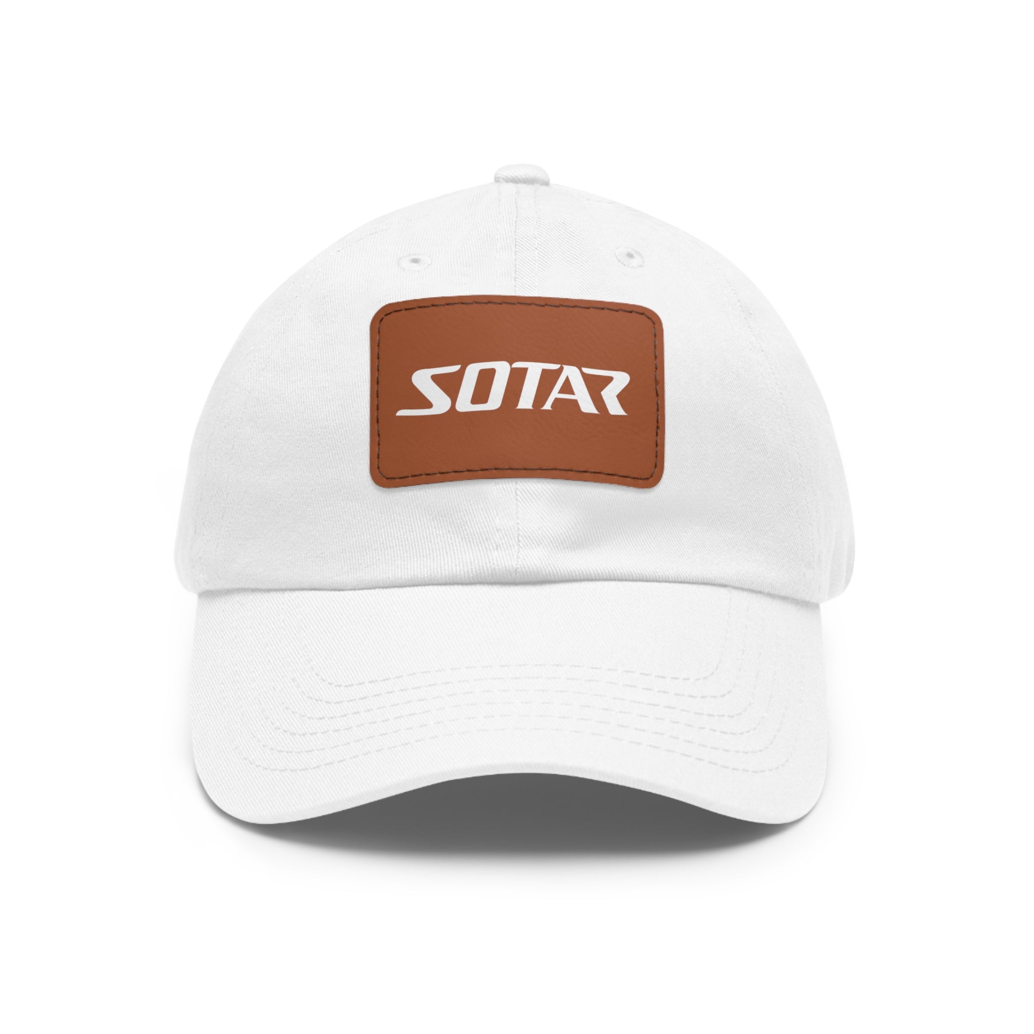 Dad Buckle Cap Hat - SOTAR White LOGO Leather Patch