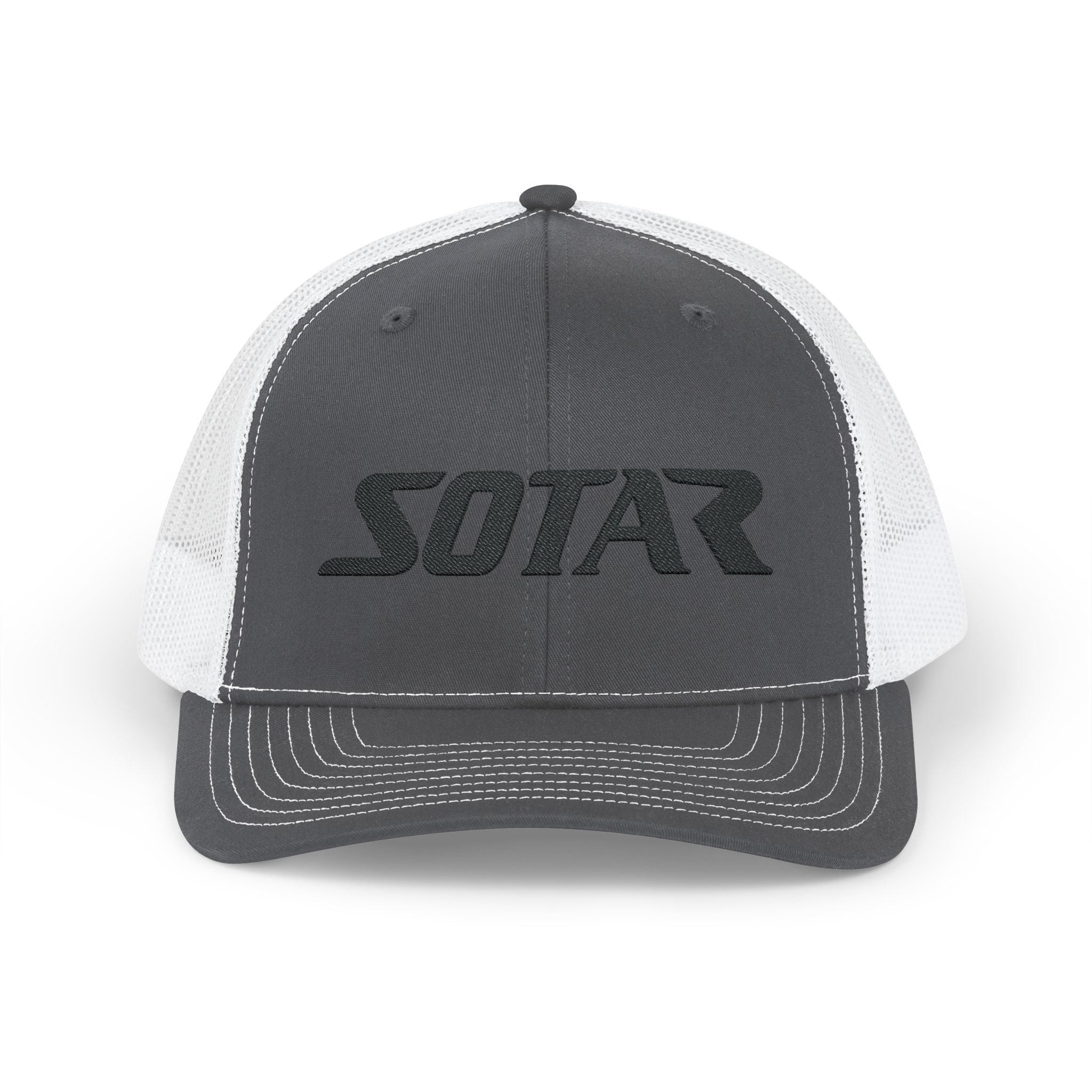 SOTAR Embroidered Black Logo Snapback Trucker Cap Baseball Hat