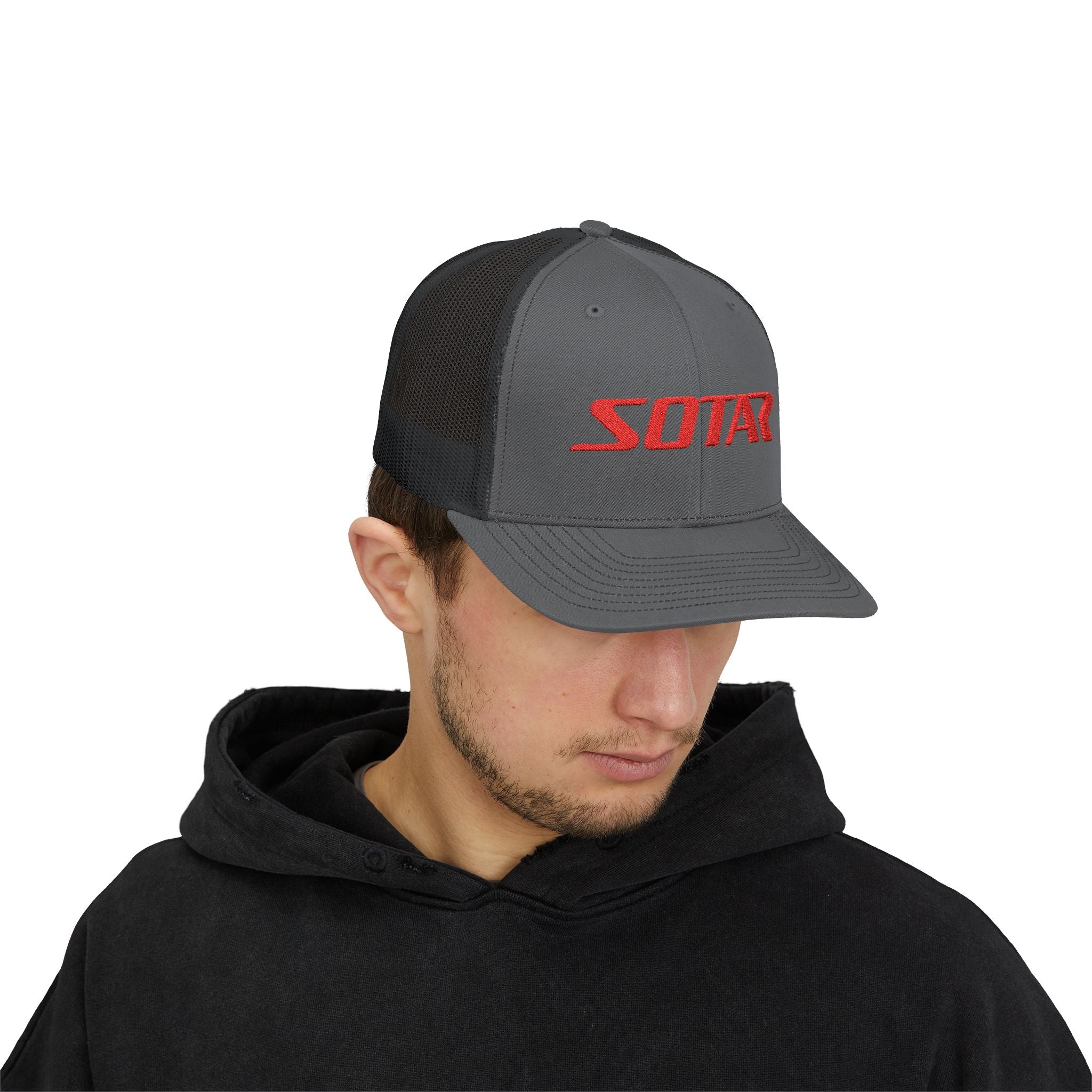 SOTAR Embroidered Red Logo Snapback Trucker Cap Baseball Hat