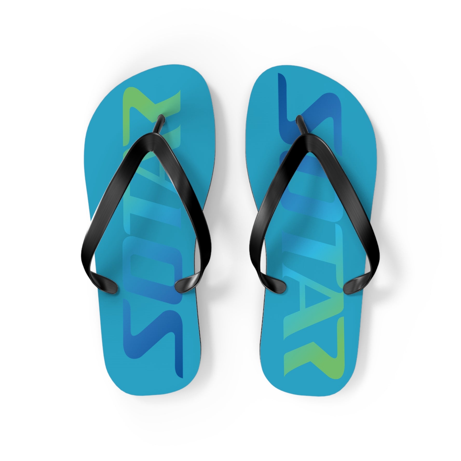 SOTAR Ocean Logo Teal Flip Flops Sandals Summer River Water Wear
