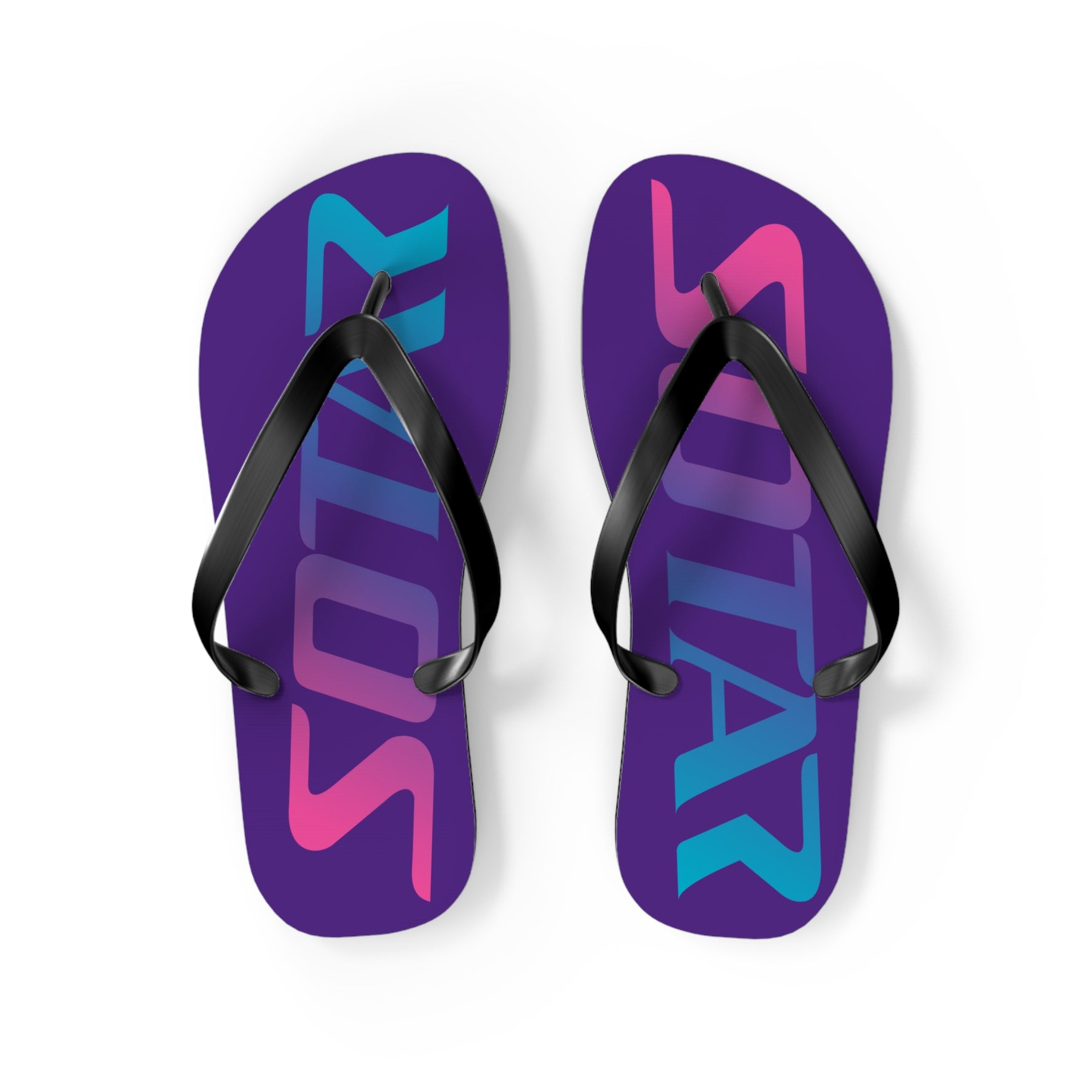 SOTAR Pink Teal Logo Purple Flip Flops Sandals Summer River Water Wear