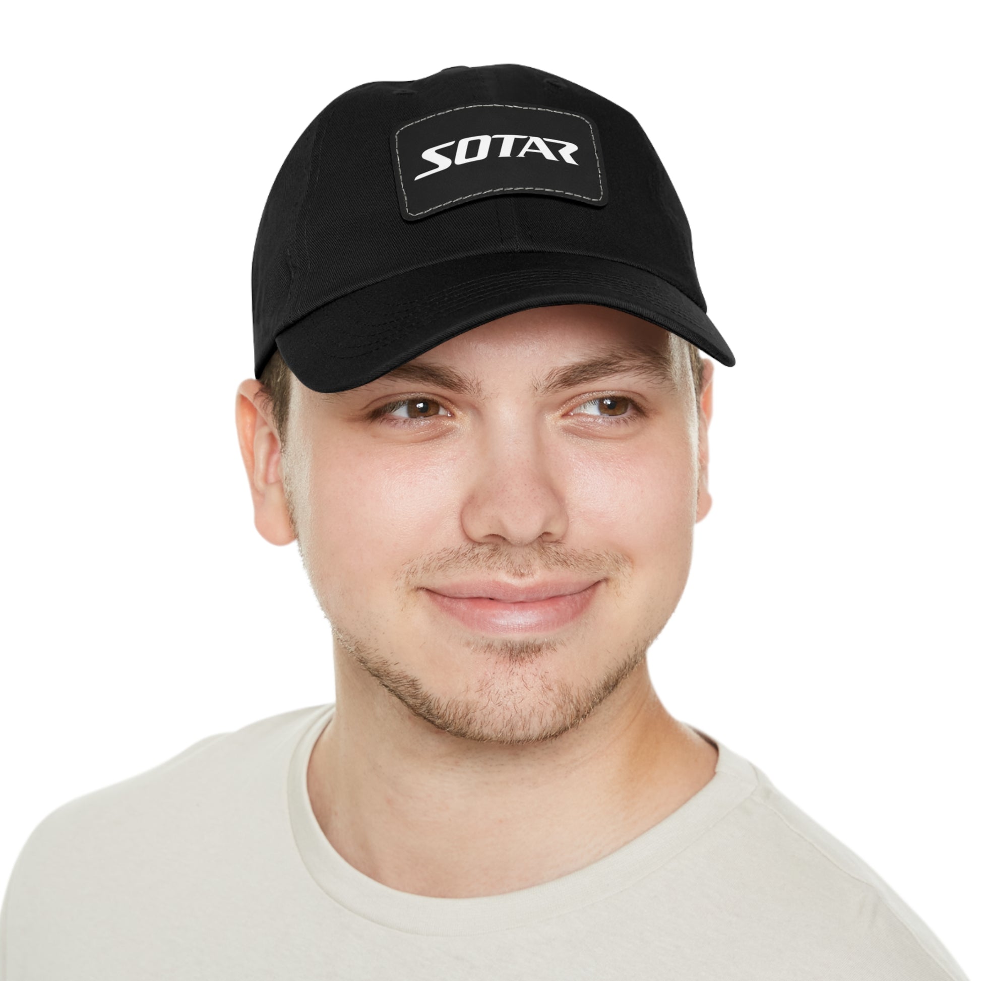 Dad Buckle Cap Hat - SOTAR White LOGO Leather Patch