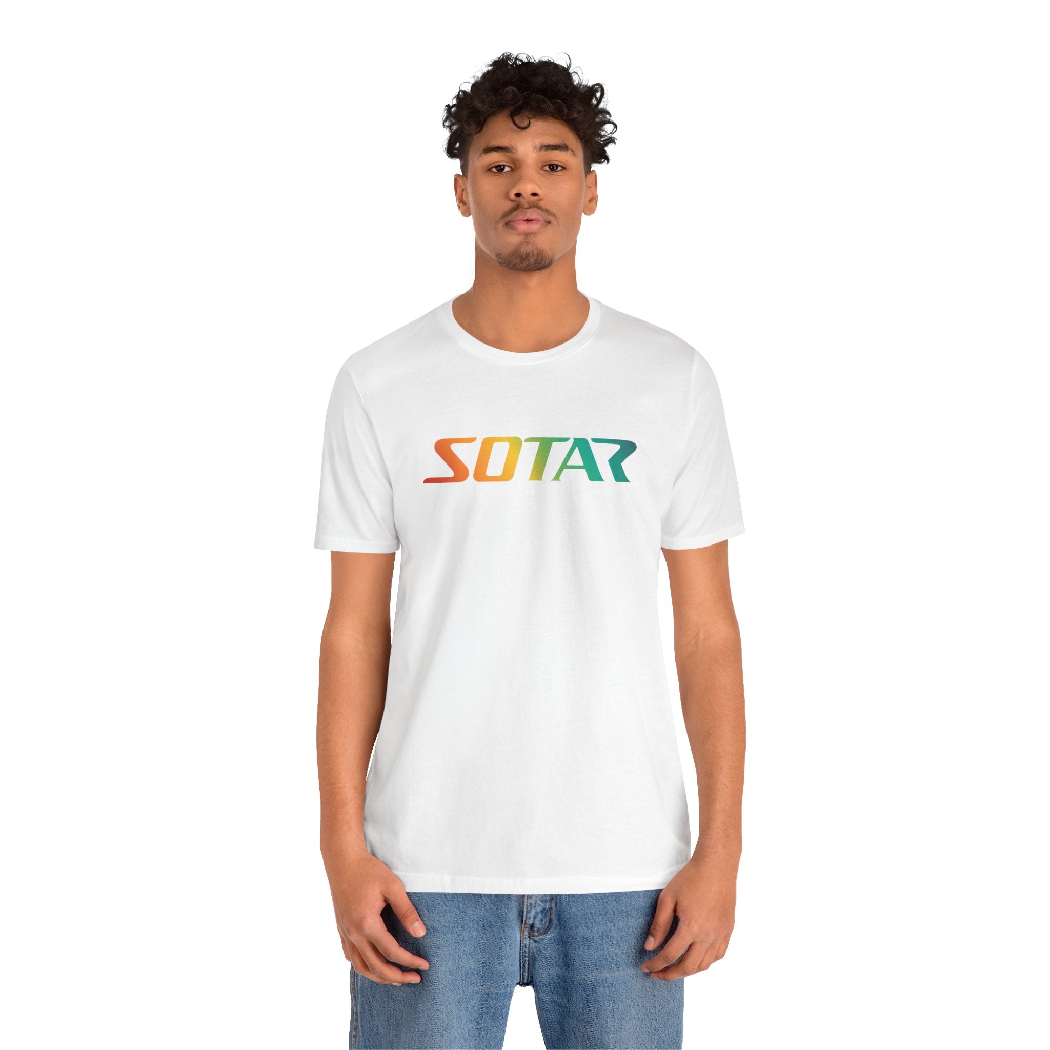 SOTAR Orange Green Gradient LOGO Graphic Tee - Unisex Casual T-Shirt, Everyday Outdoor