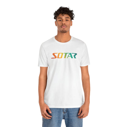 SOTAR Orange Green Gradient LOGO Graphic Tee - Unisex Casual T-Shirt, Everyday Outdoor