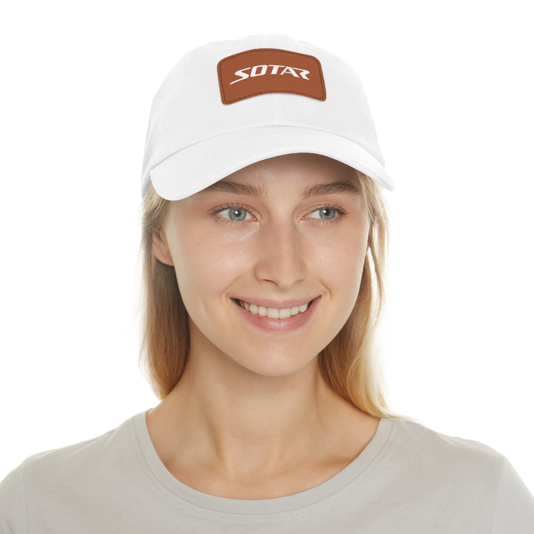 Dad Buckle Cap Hat - SOTAR White LOGO Leather Patch