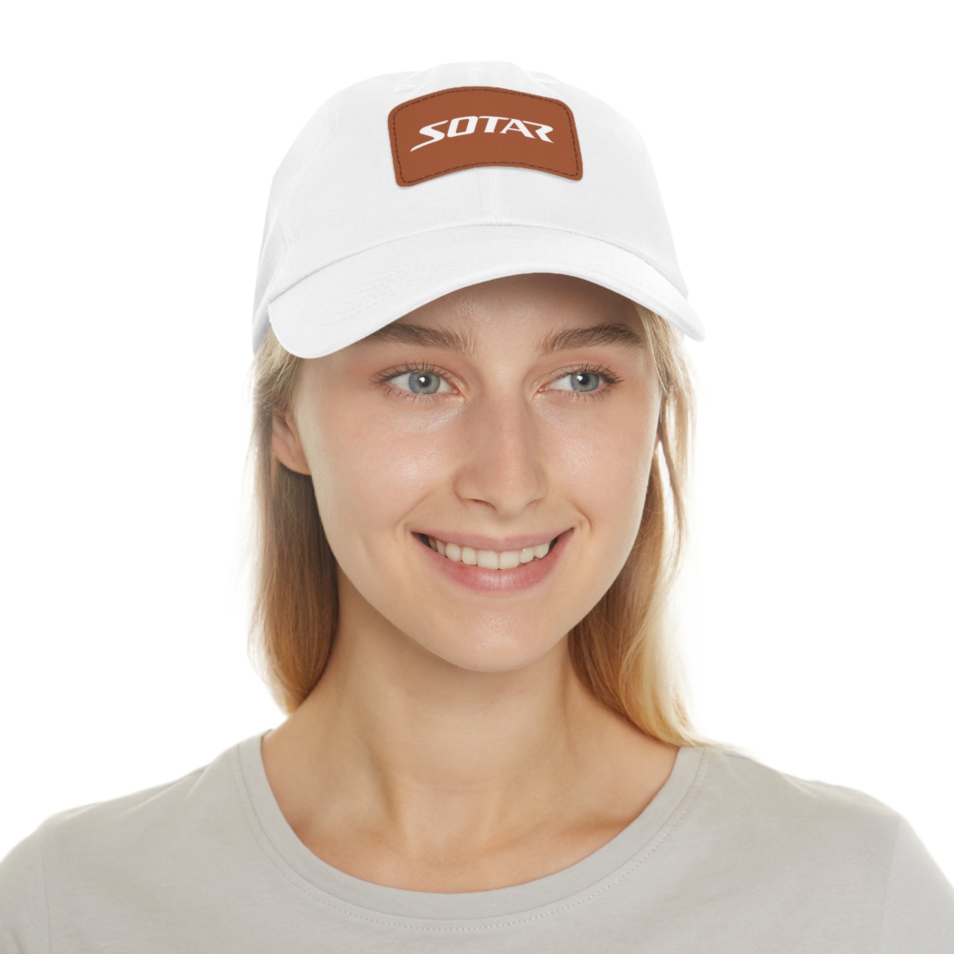Dad Buckle Cap Hat - SOTAR White LOGO Leather Patch
