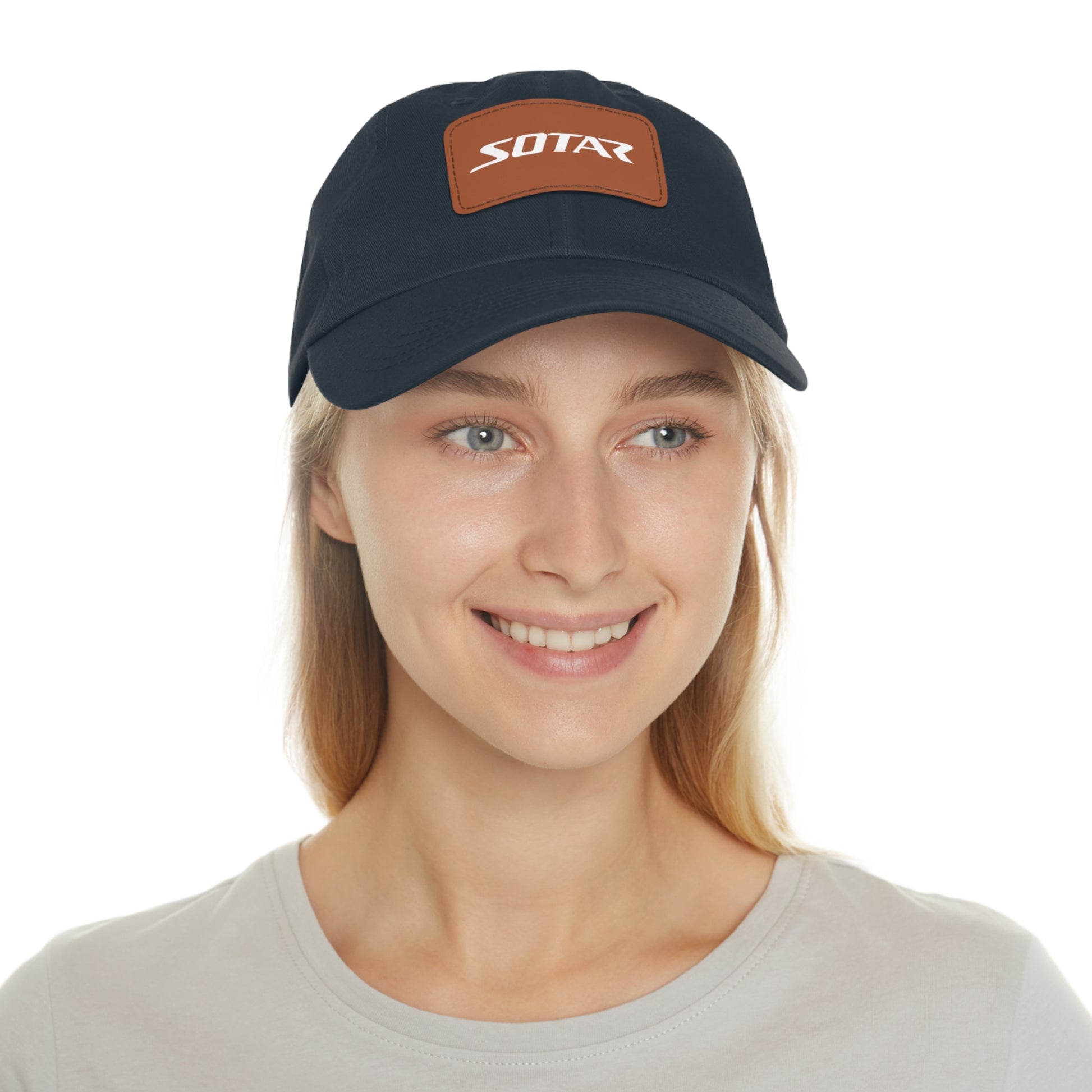 Dad Buckle Cap Hat - SOTAR White LOGO Leather Patch