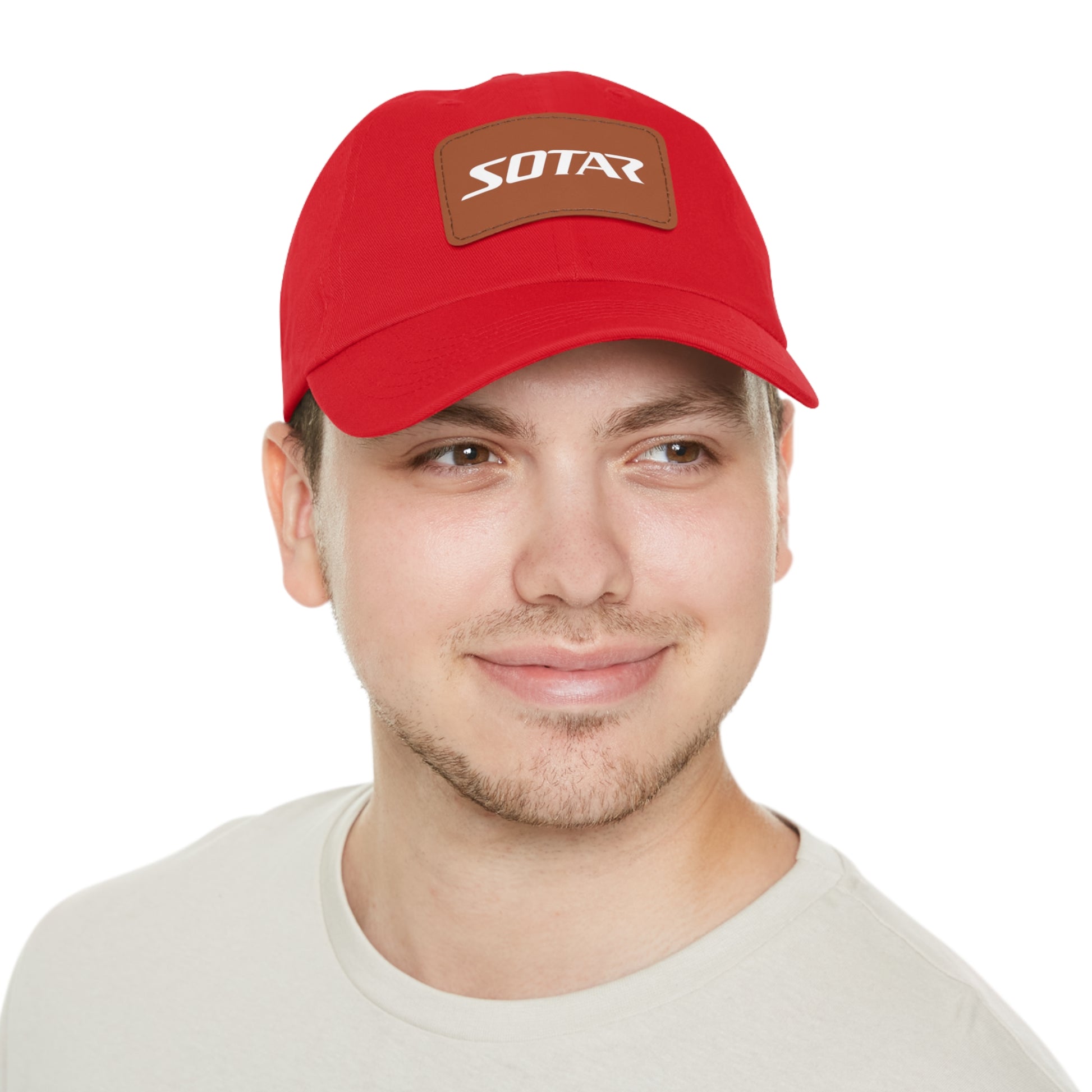 Dad Buckle Cap Hat - SOTAR White LOGO Leather Patch