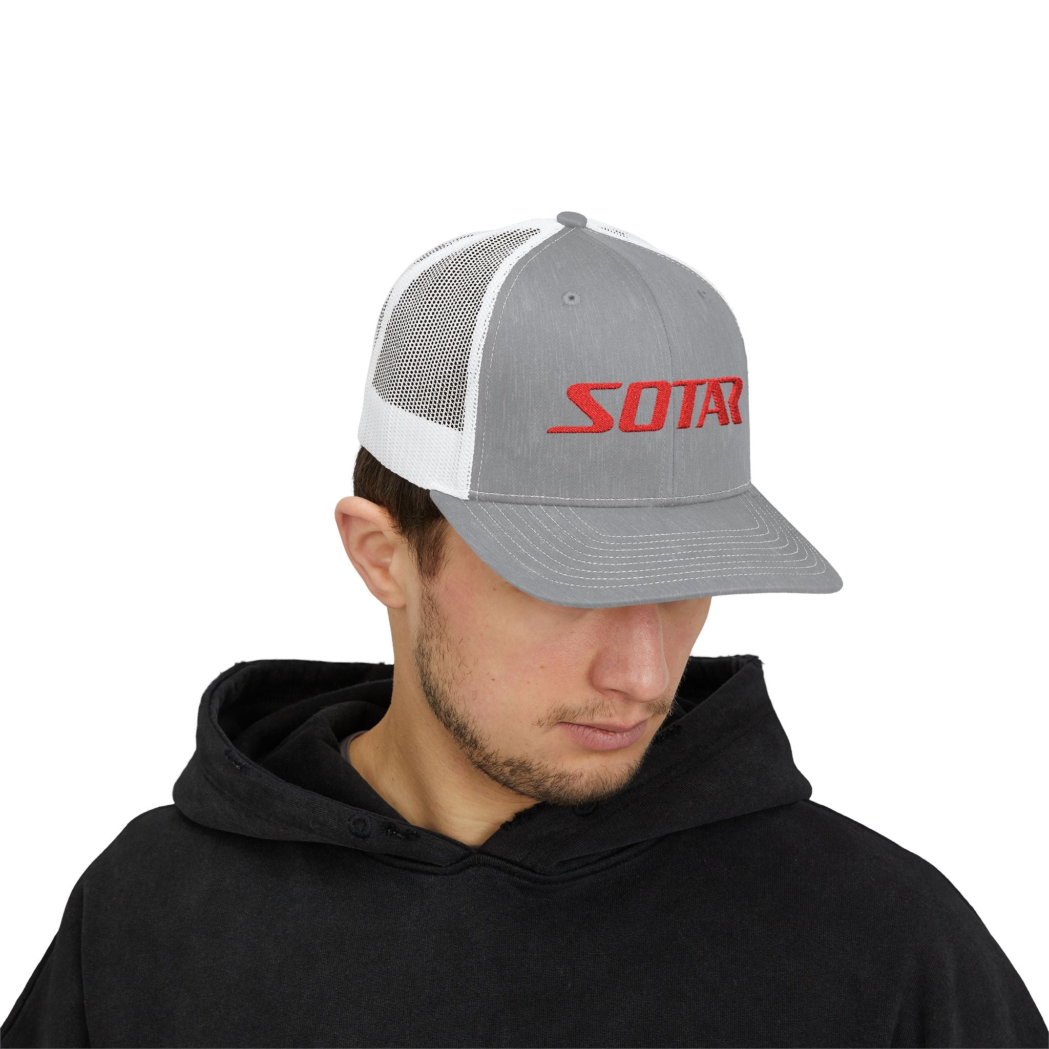 SOTAR Embroidered Red Logo Snapback Trucker Cap Baseball Hat