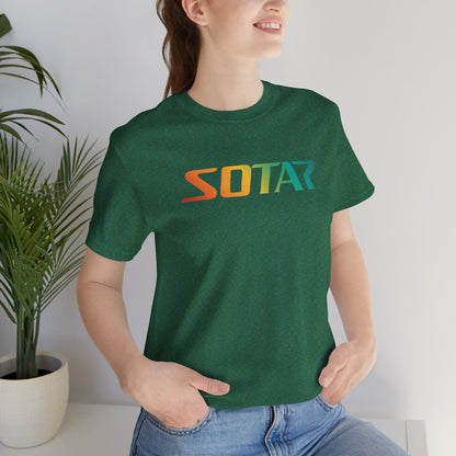 SOTAR Orange Green Gradient LOGO Graphic Tee - Unisex Casual T-Shirt, Everyday Outdoor