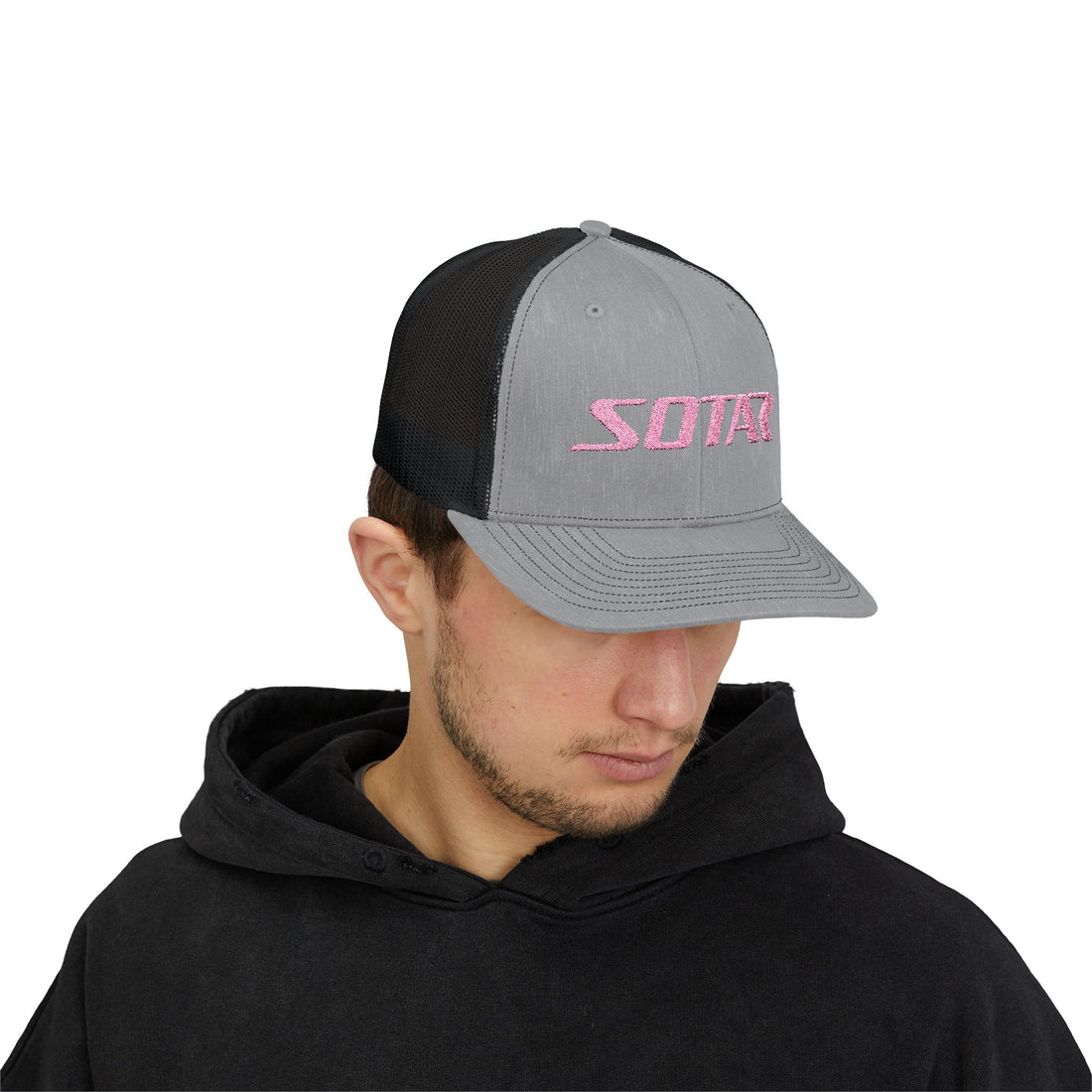 Snapback Trucker Cap - Pink Logo