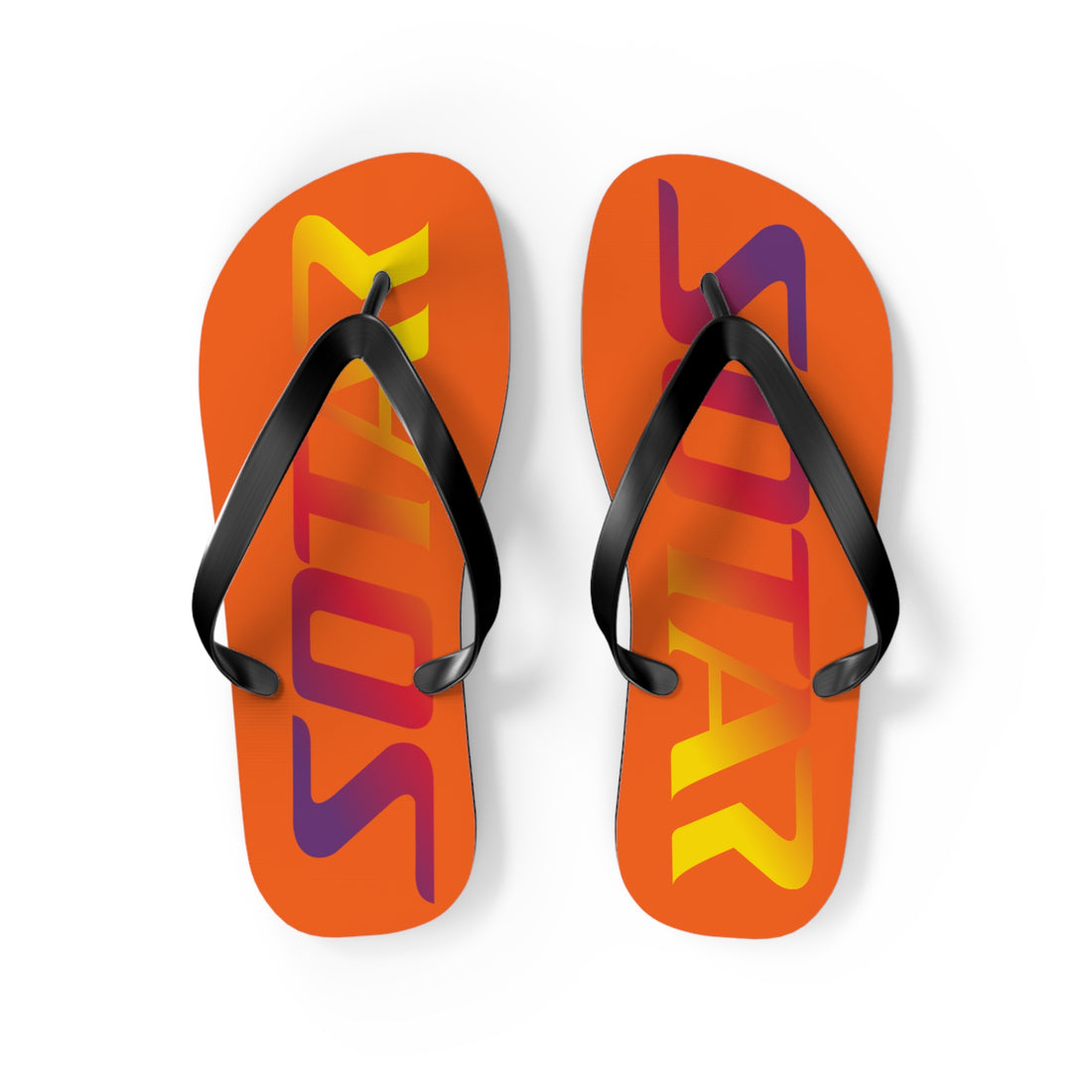 SOTAR Sunset Logo Orange Flip Flops Sandals Summer River Water Wear