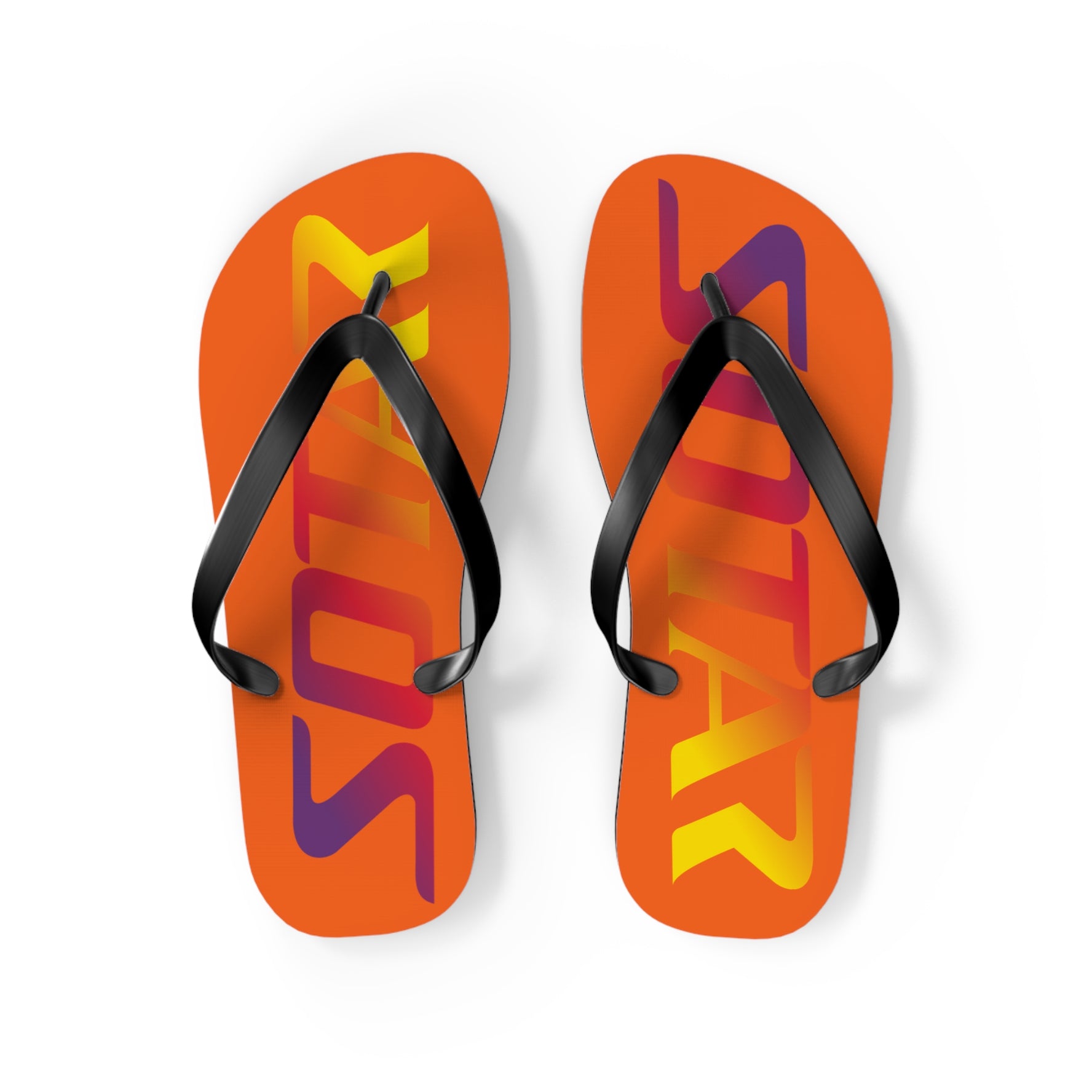 SOTAR Sunset Logo Orange Flip Flops Sandals Summer River Water Wear