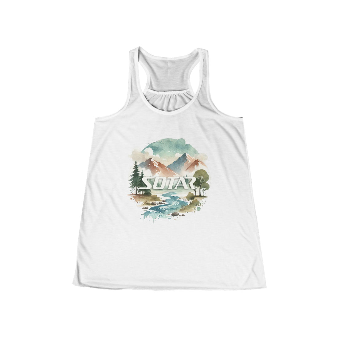 Women's Flowy Racerback  - Watercolor 202