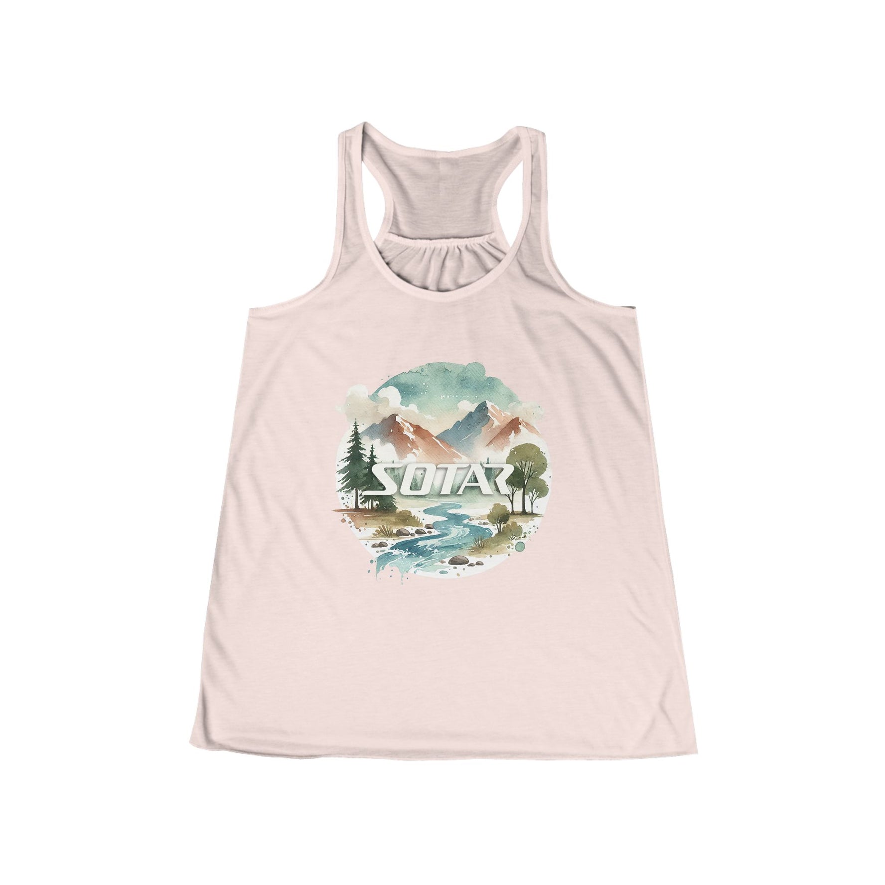 Women's Flowy Racerback  - Watercolor 202