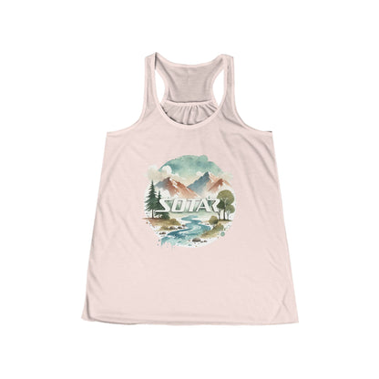 Women's Flowy Racerback - Watercolor 202