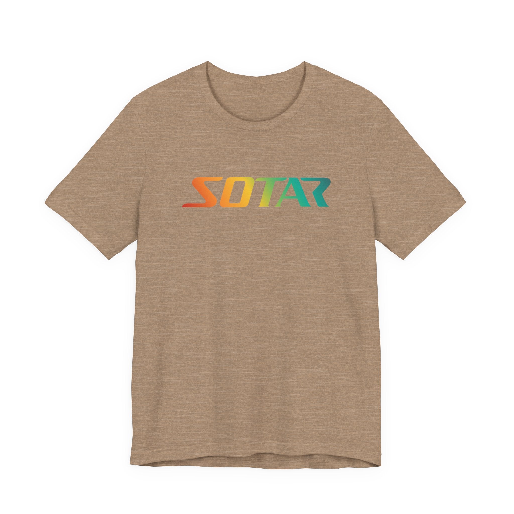 SOTAR Orange Green Gradient LOGO Graphic Tee - Unisex Casual T-Shirt, Everyday Outdoor