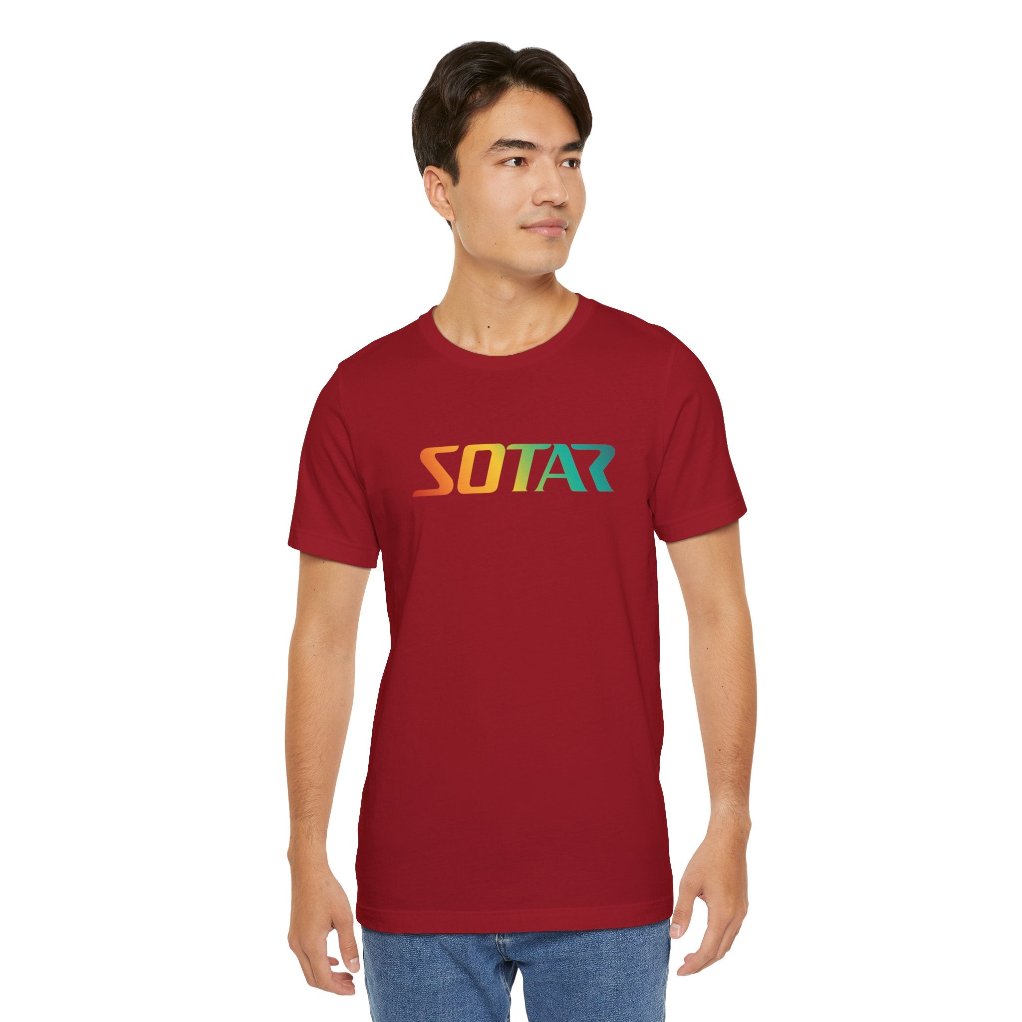 SOTAR Orange Green Gradient LOGO Graphic Tee - Unisex Casual T-Shirt, Everyday Outdoor