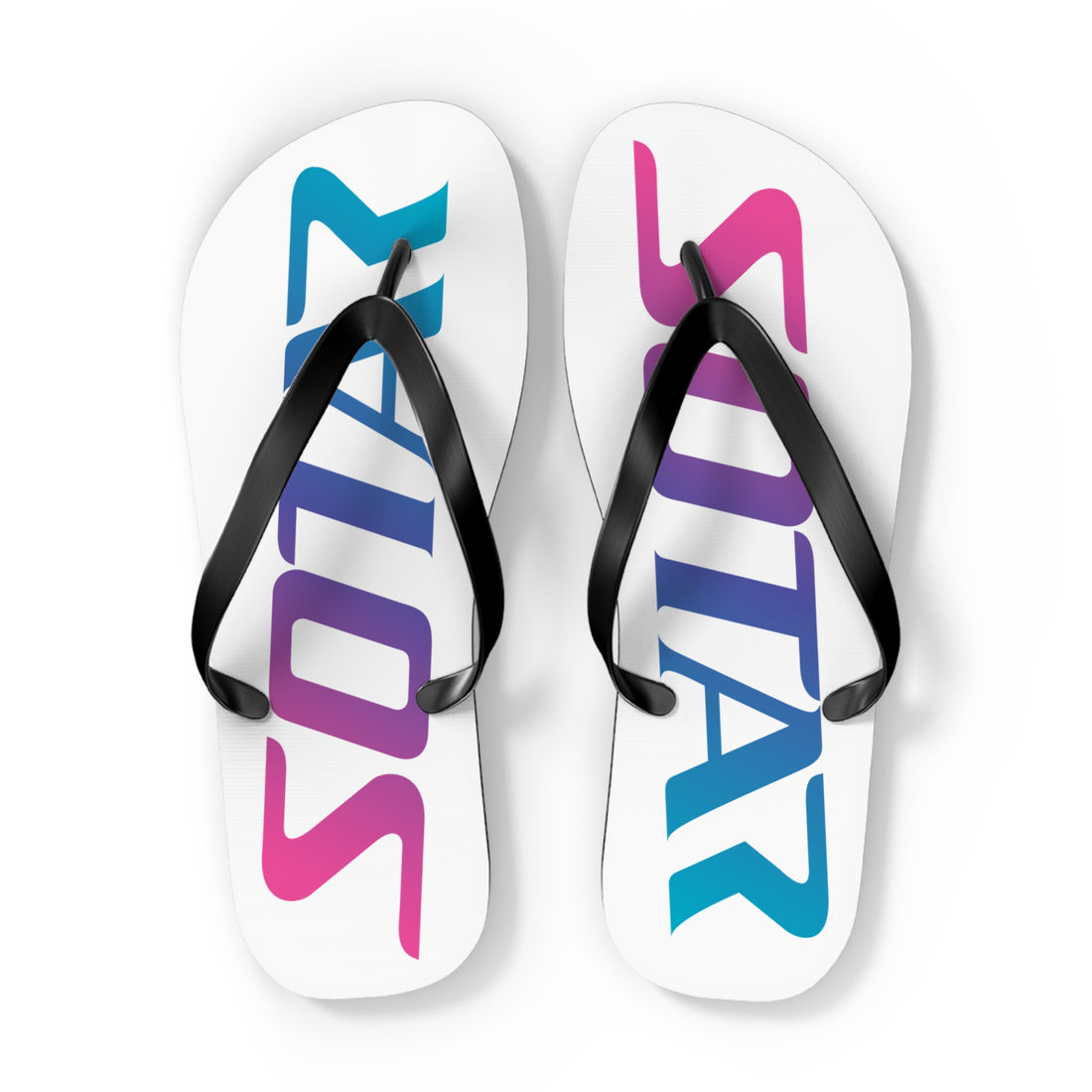 SOTAR Pink Teal Logo White Flip Flops Sandals Summer River Water Wear