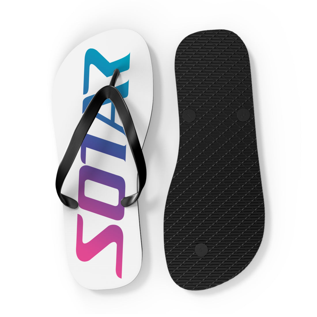 SOTAR Pink Teal Logo White Flip Flops Sandals Summer River Water Wear