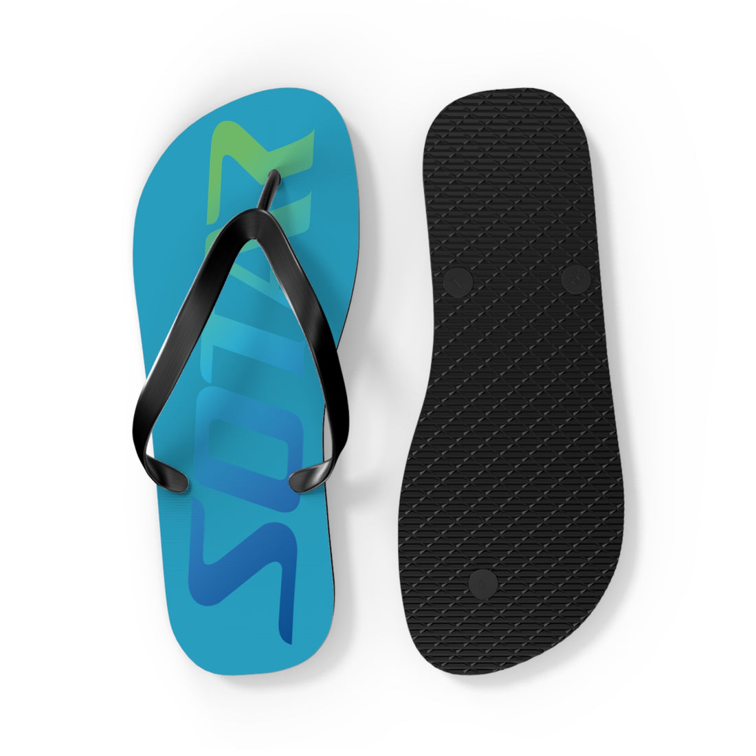SOTAR Ocean Logo Teal Flip Flops Sandals Summer River Water Wear