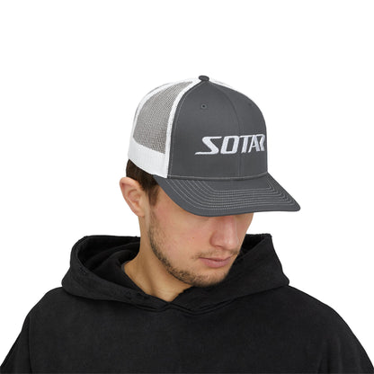 SOTAR Embroidered White Logo Snapback Trucker Cap Baseball Hat